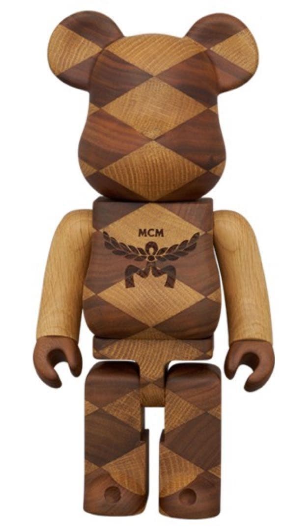 ぬいぐるみ bear brick mcm Medicom Toy BE@RBRICK Karimoku MCM 400% Bearbrick Wooden Figure