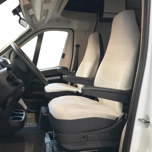 Coprisedili anteriori personalizzati Fiat Ducato camper 06> tess. misto cotone p - Foto 1 di 4