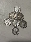 1921 P & D 1926 S 1930 S 1931 P D And S 10c Mercury Silver Dime Lot All Low Mint