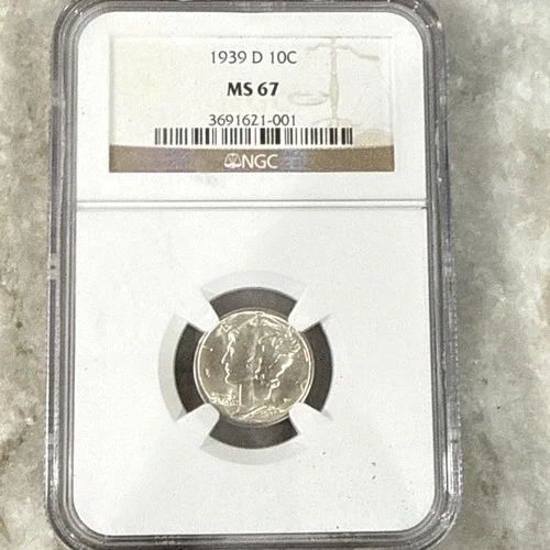 1939 - D  MERCURY DIME NGC MS-67