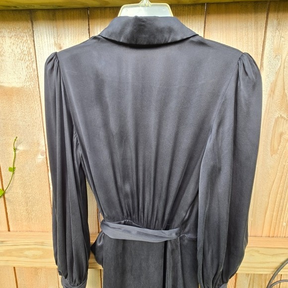 Zimmermann Black Silk Wrap Ruffle Midi dress size 1/4-6 US