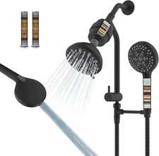 Hotel Spa Filtered Shower Heads, All Metal Dual Shower Head with Easy Reach Hand