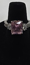 Sterling Silver 925 Ring Size 6 Cushion Cut Cubic Zirconia Accent Stones 3.82g