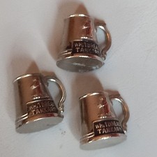 THREE VINTAGE 1950s MINIATURE 'WHITBREAD TANKARDS' ..IDEAL FOR DOLLS HOUSE