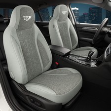 2x Sitzbezüge passend für Audi A6 C6 (Grau) | Vorne | Pilot-Style HERM208