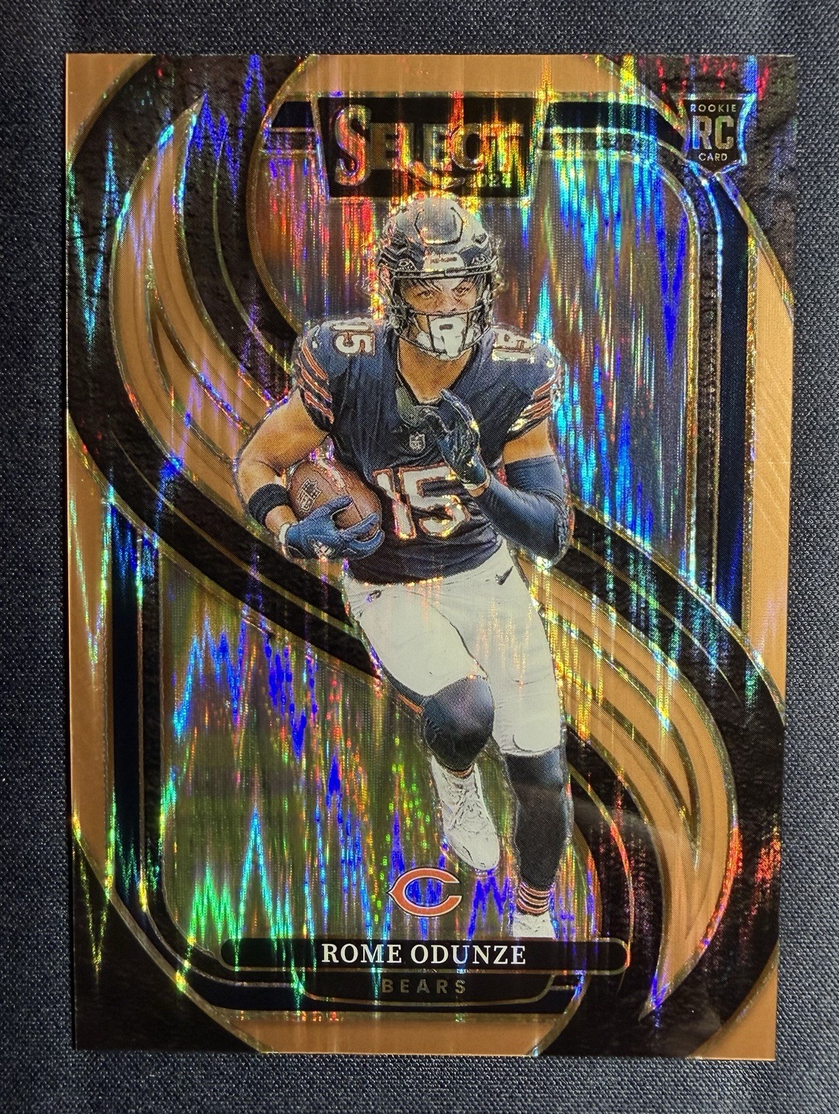 2024 Panini Select - Premier Level Rome Odunze #136 Copper Shock Prizm /299 (RC)