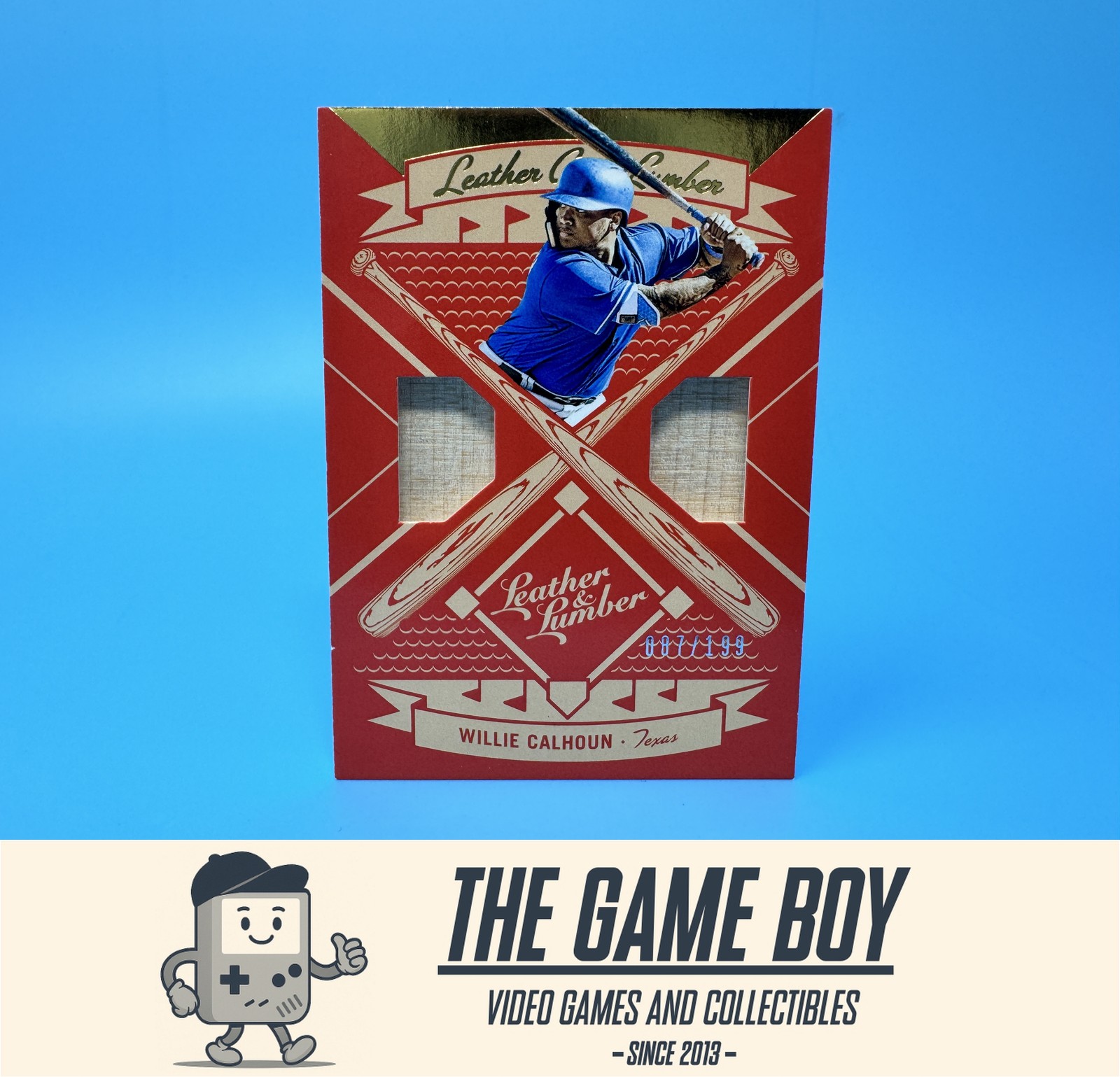 2019 Panini Leather & Lumber Dual Bat #LLD-WI Willie Calhoun Rangers MEM,/199