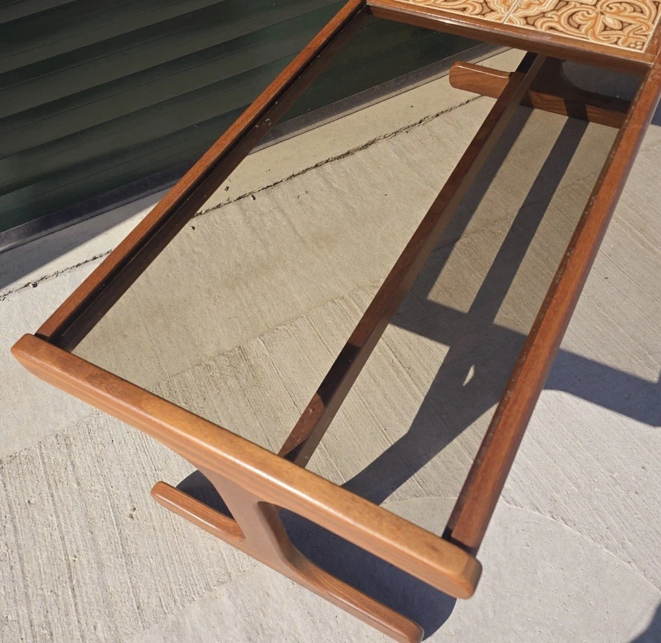 G Plan Fresco Tile & Smoked Glass Top Coffee Table Mid Century Retro Vintage - Image 3 of 4