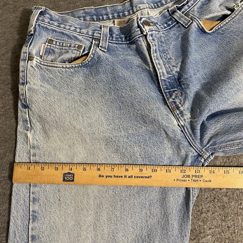Vintage Carhartt Jeans Mens 40x30 B460 LVB Relaxed Fit Light Wash Denim Workwear - Picture 8 of 18