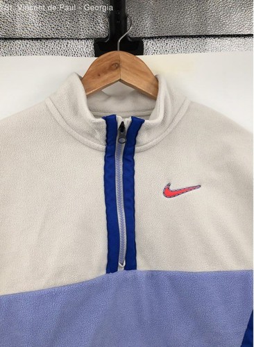 Women's Nike White 1/4 Zip Pullover Sweater Girls- Size Large - Picture 2 of 7