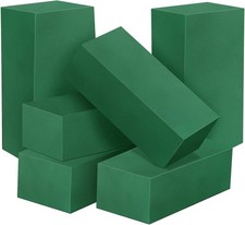 6 Pcs Floral Foam Blocks for Flower Arrangement, Wet and Dry Green Small Size