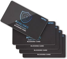 RFID Blocking Card, Contactless NFC Debit Credit Card Passport Black 
