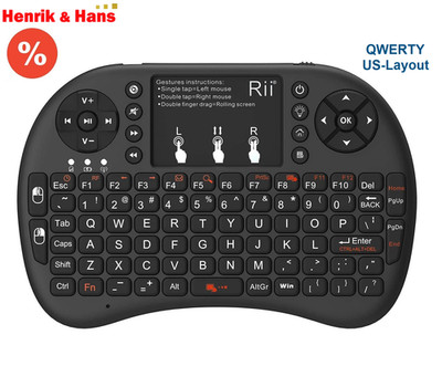 Rii i8+ Funk Kabellos Mini Tastatur Touchpad Wireless Keyboard Backlit US Layout