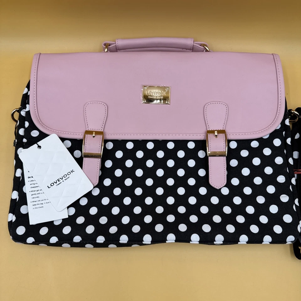 Adorable Lovevook Bolso para Laptop/Bolso Mensajero Grande 13"x15" Rosa/Negro ¡NUEVO!! Foto 2 de 4