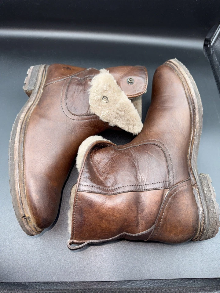 Frye женщин Mara кнопка короткие загрузки кожи овчины тянуть на черный размер 7B - Изображение 3 из 4