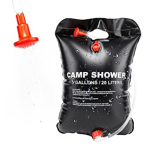 Solar Shower Bag, 5 Gallons/20L Camping Shower Bag, Portable Camp