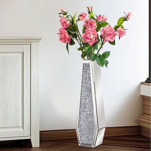 Groß Blumenvase Höhe 68 cm Funkelnde Verspiegelte Kristallvase Vase, Wohnzimmer - Bild 12 von 26