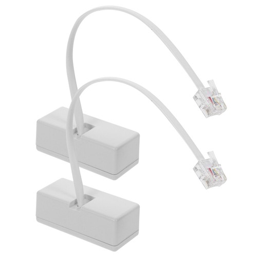 2 Pcs Telephone Line Splitter Connectors Plug Landline - Zdjęcie 8 z 12