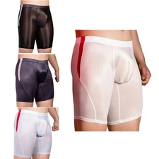 Men Tights Shiny Shorts Lingerie Underpants Fitness Underwear Stretchy Briefs