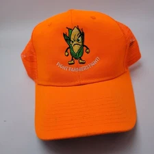 Fight Farmers Fight Otto Farm Hat Cap Orange Adult Used Mesh Snapback O5