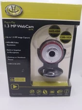 Gear Head WC750RED I.3 MP Web Cam Plug-N-Play  for PC NIP USB 2.0 & UVC