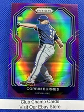 2021 #128 Corbin Burnes Panini Prizm Baseball Tier II Purple Prizm Brewers