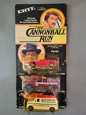 3 CANNON BALL RUN CARS  FERRARI, CHEVY, AMBULANCE ERTL 1981 1/64 "READ"