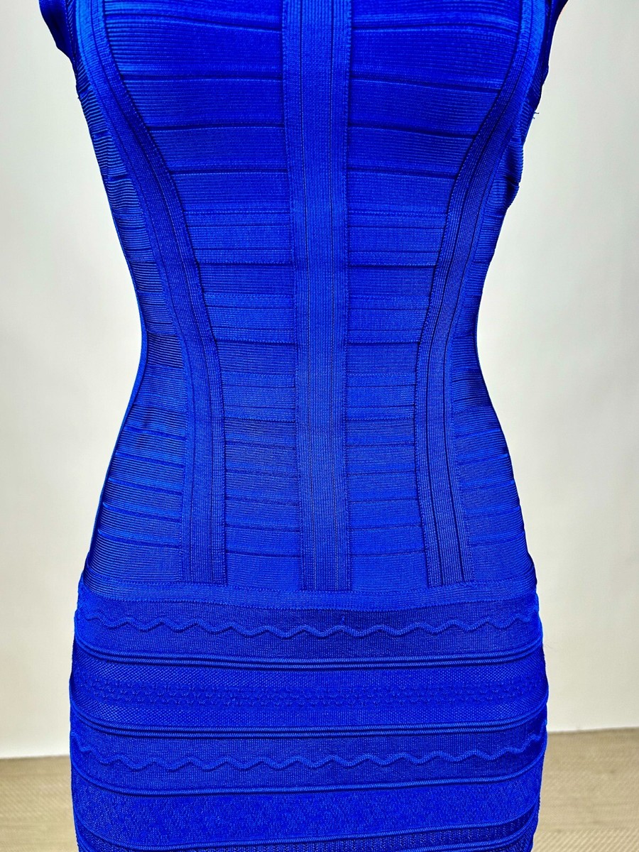 herve leger royal blue dress Pacific Blue Agnes Gown by Herv Lger