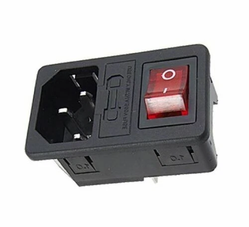 Assembled Power Socket with Fuse and wires Switch 3 Pin IEC320 C14 USA Plug - Image 3 of 4