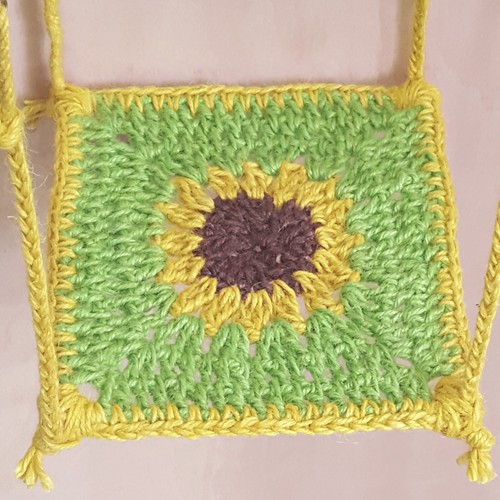 Sonnenblume gehäkelt Jute Hängematte Bett Spielzeug Langeweile Brecher Chamäleons kleine Reptilien - Bild 3 von 12