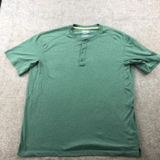 Duluth Shirt Mens XL Green Short Sleeve Workwear Henley Workwear