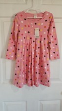 Girls Gymboree Long Sleeve Dress Pink Colorful Polka Dot Fruit Pattern Size 5