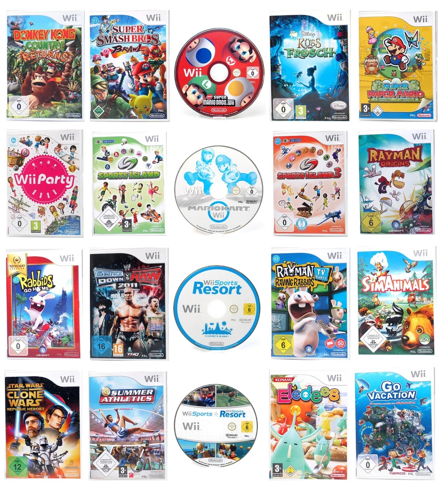 Wii SPIELE AUSWAHL - MARIO KART / Wii PARTY / JUST DANCE / RAYMAN / SPORTS - Bild 1 von 1
