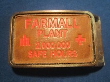 Leather Belt Buckle FARMALL PLANT IH 2,000,000 SAFE HOURS International H j19b 