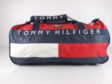 Vintage Tommy Hilfiger Duffle Bag Red Blue Large 23" Gym Travel Weekender