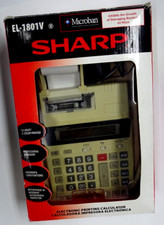 Used Working Sharp EL-1801V Electronic Printing Calculator 12 Digit-2 Color Box