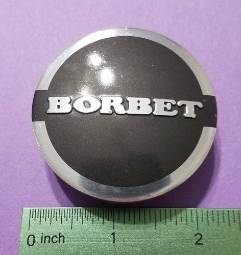 Borbet Custom Wheel Center Cap 74404 Diameter 2 1/4" Black Machined asap SHIP #2 - Picture 2 of 5