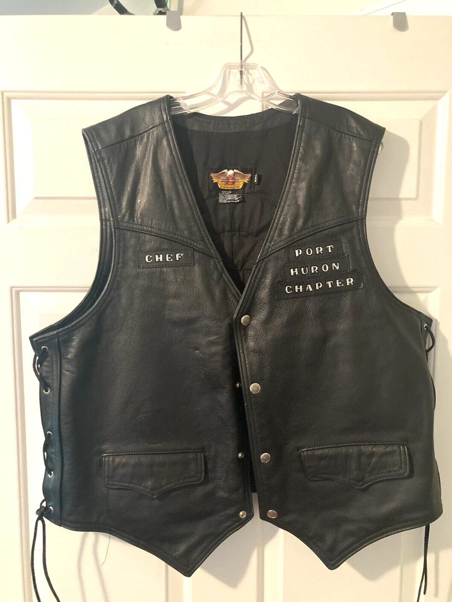 Used harley davidson leather clearance vest