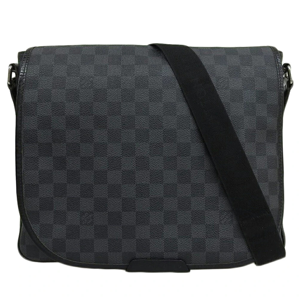 LOUIS VUITTON Damier Graphite Daniel MM N58029 Shoulder Bag Black Authentic