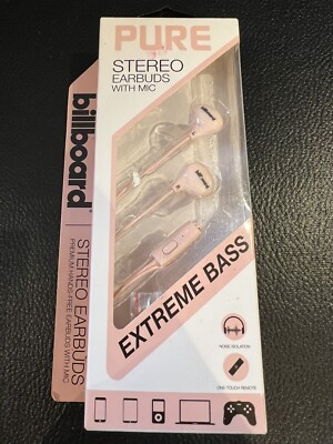 PURE Deluxe Stereo Ear Buds w/ Microphone Noise Isolation & Extra Bass Pink