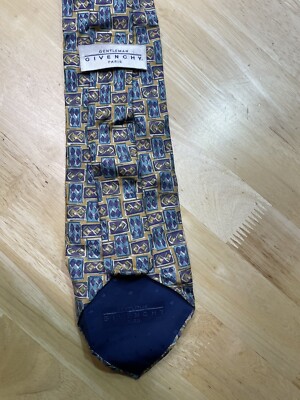 Vintage Givenchy Gentlemen Paris Men's Checkered Abstract Blue