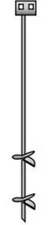59095 Tie Down Ground Anchor with 4" Helix Black Painted Iron Root Double Head