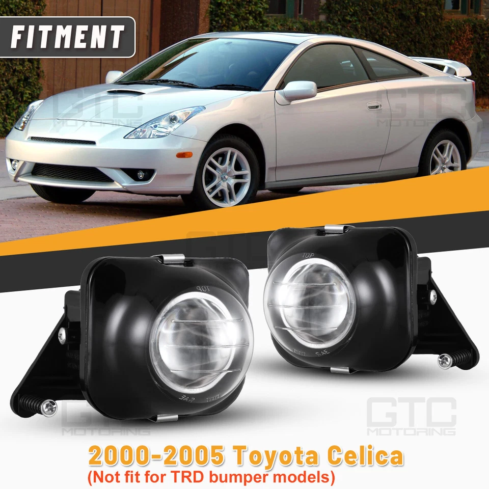 Fog Lights For Toyota Celica 2000-2005 Clear Glass Lens Pair Lamps with Bulbs Foto 4 de 4
