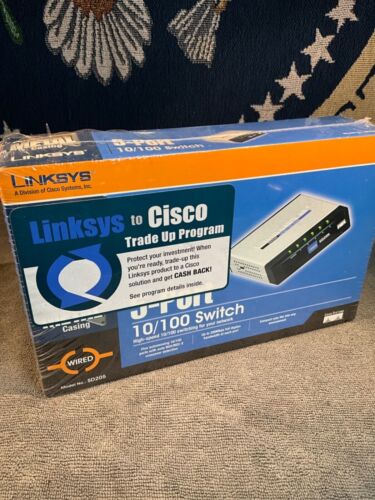 💫 CISCO / LINKSYS - 5-Port Ethernet 10/100 Switch - SD205 - NEW SEALED - Picture 2 of 7