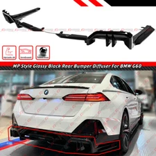 For 24-25 BMW 530i i5 G60 M Sport MP Style Gloss Black Rear Bumper Diffuser Kit