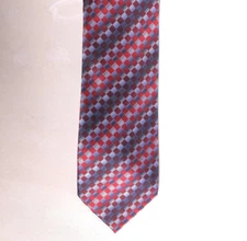 KENNETH COLE BLUE RED GEOMETRIC 4" X 58" SILK