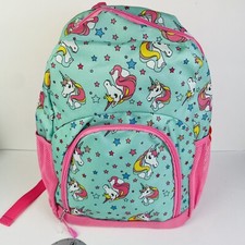 New Wonder Nation Green Pink Unicorn Stars 15" Kid  s Backpack New With Tags