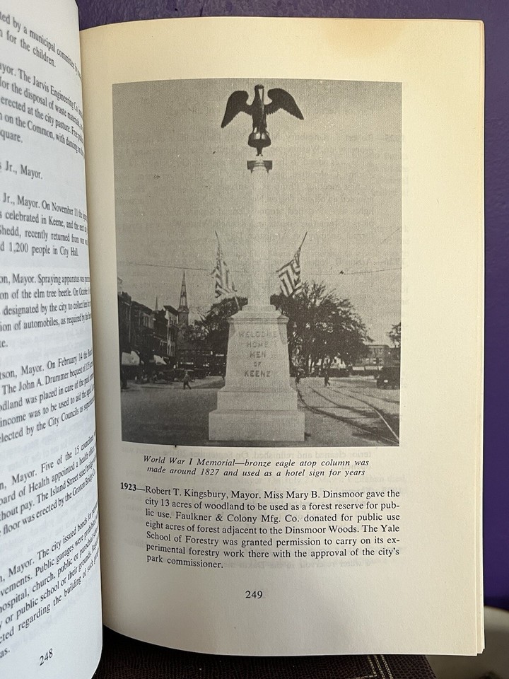 Upper Ashuelot A History Of Keene New Hampshire Hardcover 1968 eBay