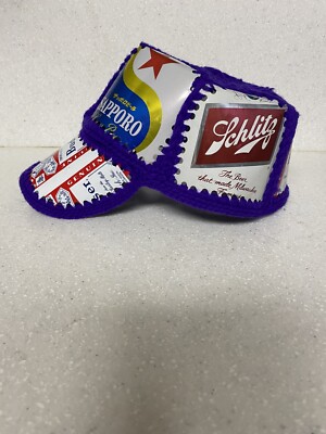 【人気完売】Chapeau d' O MixRaffia Crochet Cap Vintage 70s Crochet Knit Asahi Olympia Sapporo Schlitz Bud Beer