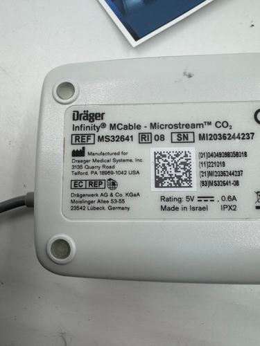 Draeger Infinity MCable Microstream Module pod CO2 CAPNOSTAT para monitores Reino Unido IVA - Imagen 7 de 8